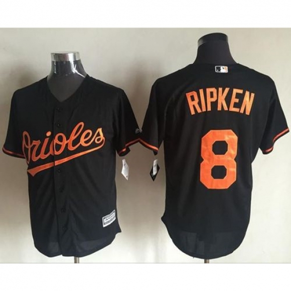 Orioles #8 Cal Ripken Black New Cool Base Stitched MLB Jersey