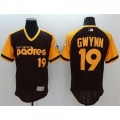 Padres #19 Tony Gwynn Brown/Gold Flexbase Authentic Collection Cooperstown Stitched MLB Jersey