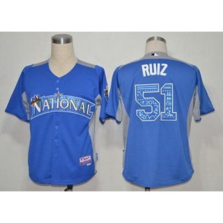 Phillies #51 Carlos Ruiz Blue 2012 All-Star BP Stitched MLB Jersey