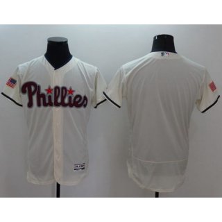 Phillies Blank Cream Fashion Stars & Stripes Flexbase Authentic Stitched MLB Jersey