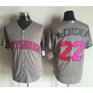 Pirates #22 Andrew McCutchen Grey New Cool Base 2016 Mother's Day Stitched MLB Jersey