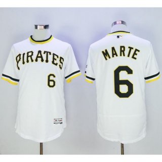 Pirates #6 Starling Marte White Flexbase Authentic Collection Cooperstown Stitched MLB Jersey