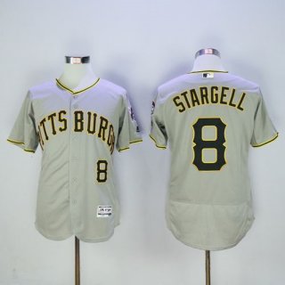 Pirates #8 Willie Stargell Grey Flexbase Authentic Collection Stitched MLB Jersey