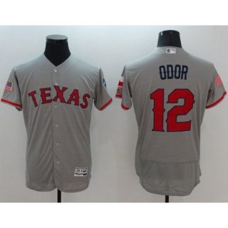 Rangers #12 Rougned Odor Grey Fashion Stars & Stripes Flexbase Authentic Stitched MLB Jersey