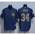Rangers #34 Nolan Ryan Denim Blue Salute to Service Stitched MLB Jersey