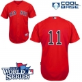 Red Sox #11 Clay Buchholz Red Cool Base 2013 World Series Patch Stitched MLB Jersey