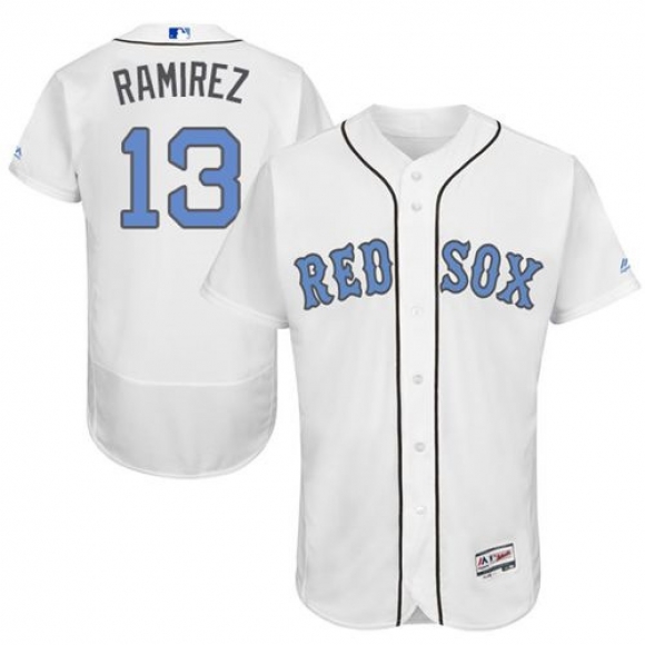 Red Sox #13 Hanley Ramirez White Flexbase Authentic Collection 2016 Father's Day Stitched MLB Jersey