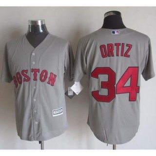 Red Sox #34 David Ortiz Grey New Cool Base Stitched MLB Jersey