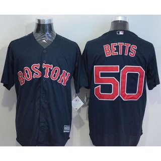Red Sox #50 Mookie Betts Navy Blue New Cool Base Stitched MLB Jersey