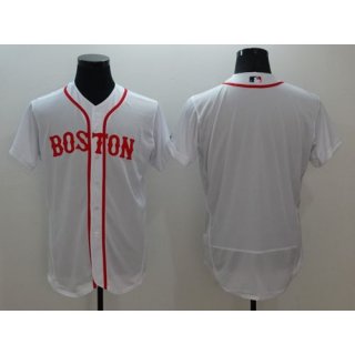 Red Sox Blank White Flexbase Authentic Collection Alternate Home Stitched MLB Jersey