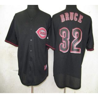 Reds #32 Jay Bruce Black Fashion Stitched MLB Jersey