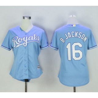Royals #16 Bo Jackson Light Blue Women's Alternate 1 Stitched MLB Jersey