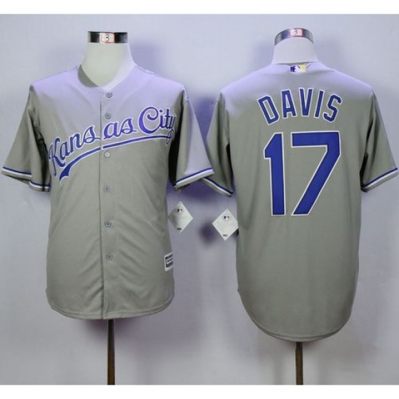 Royals #17 Wade Davis Grey New Cool Base Stitched MLB Jersey