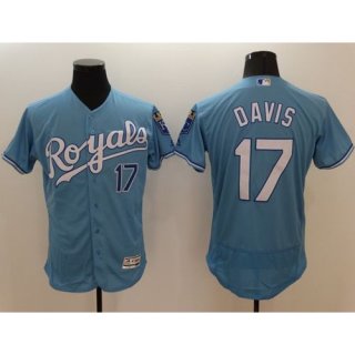 Royals #17 Wade Davis Light Blue Flexbase Authentic Collection Stitched MLB Jersey