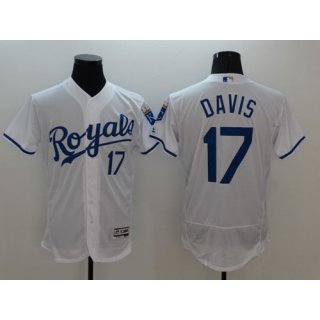 Royals #17 Wade Davis White Flexbase Authentic Collection Stitched MLB Jersey