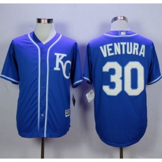 Royals #30 Yordano Ventura Blue Alternate 2 New Cool Base Stitched MLB Jersey
