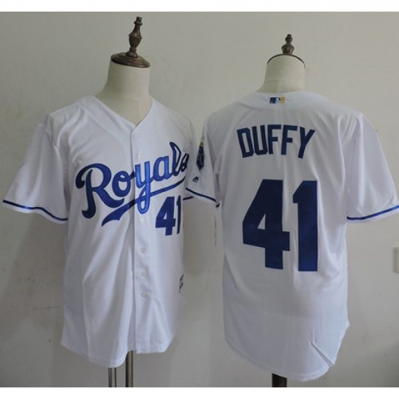 Royals #41 Danny Duffy White New Cool Base Stitched MLB Jersey