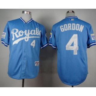 Royals #4 Alex Gordon Light Blue 1985 Turn Back The Clock Stitched MLB Jersey