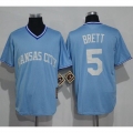 Royals #5 George Brett Light Blue Cooperstown Stitched MLB Jersey