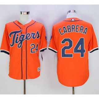 Tigers #24 Miguel Cabrera Orange New Cool Base Stitched MLB Jersey