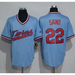 Twins #22 Miguel Sano Light Blue Cooperstown Throwback Stitched MLB Jersey