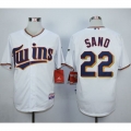 Twins #22 Miguel Sano White Home Cool Base Stitched MLB Jersey