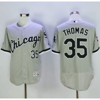 White Sox #35 Frank Thomas Grey Flexbase Authentic Collection Stitched MLB Jersey