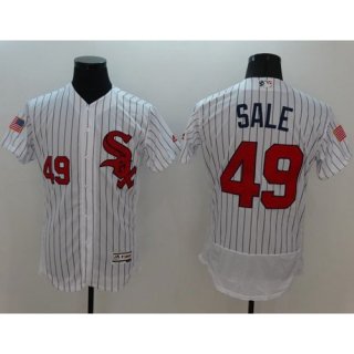 White Sox #49 Chris Sale White(Black Strip) Fashion Stars & Stripes Flexbase Authentic Stitched MLB Jersey