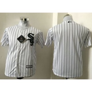 White Sox Blank White(Black Strip) Cool Base Stitched Youth MLB Jersey