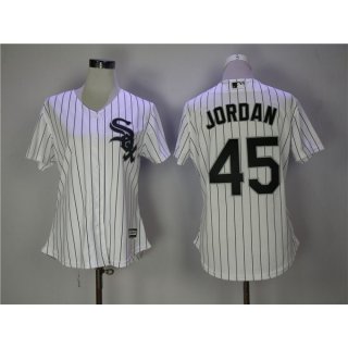 Women's Chicago White Sox #45 Michael Jordan White Cool Base Stitched MLB Jersey