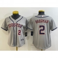 Women's Houston Astros #2 Alex Bregman Gray Cool Base Stitched Baseball Jersey(Run Small)
