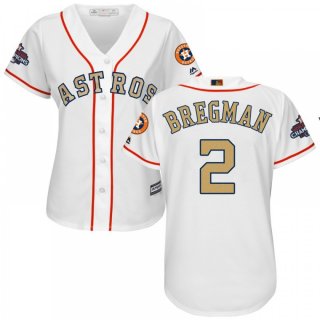 Women's Houston Astros #2 Alex Bregman White 2018 Gold Program Cool Base Stitched MLB Jersey