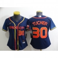 Women's Houston Astros #30 Kyle Tucker 2022 Navy City Connect Stitched Jersey(Run Small)