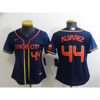 Women's Houston Astros #44 Yordan Alvarez 2022 Navy City Connect Stitched Jersey(Run Small)