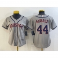 Women's Houston Astros #44 Yordan Alvarez Gray Cool Base Stitched Baseball Jersey(Run Small)