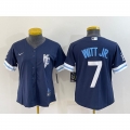 Women's Kansas City Royals #7 Bobby Witt Jr. 2022 Navy City Connect Cool Base Stitched Jersey(Run Small)