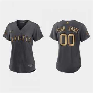 Women's Los Angeles Angels ACTIVE Player Custom 2022 All-Star Charcoal Stitched Baseball Jersey(Run Small)
