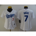 Women's Los Angeles Dodgers #7 Julio Urias White Cool Base Stitched Baseball Jersey(Run Small)