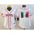 Women's Mexico Baseball 2023 White Big Logo World Baseball Classic Stitched Jersey(Run Small)