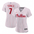 Women's Philadelphia Phillies #7 Trea Turner White Stitched Baseball Jersey(Run Small)