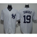 Yankees #19 Masahiro Tanaka White Strip New Cool Base Stitched MLB Jersey