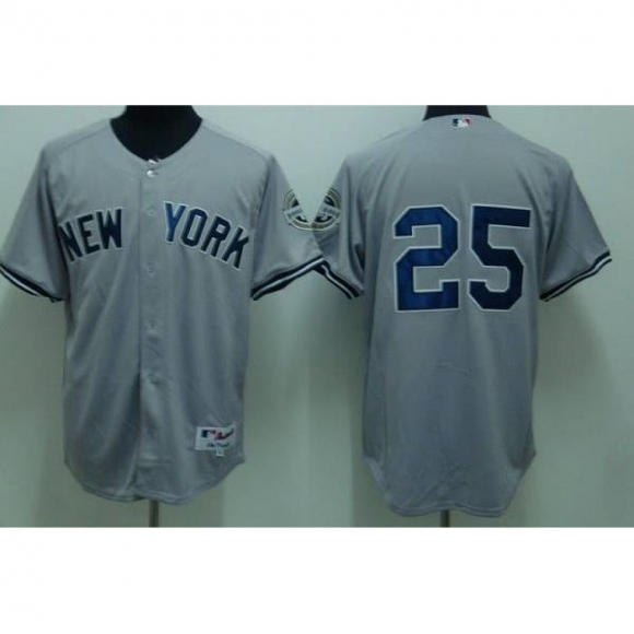 Yankees #25 Mark Teixeira Stitched Grey MLB Jersey