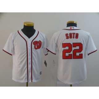 Youth Washington Nationals #22 Juan Soto White Cool Base Stitched MLB Jersey